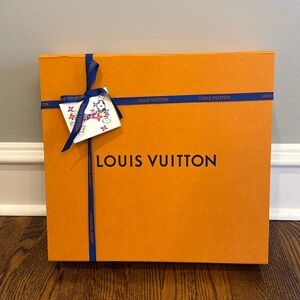 Louis Vuitton Gold Orange Blue Empty Shirt Gift Box Ribbon Gift Receipt Tag